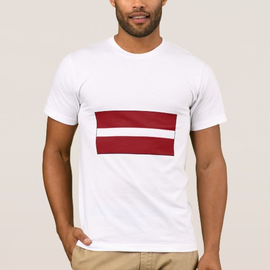 T-shirt International de DRAPEAU de la Lettonie (Devant)