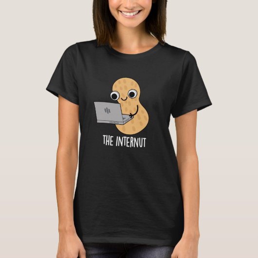 T-shirt Internut Funny Internet Peanut Pun Dark BG (Devant)