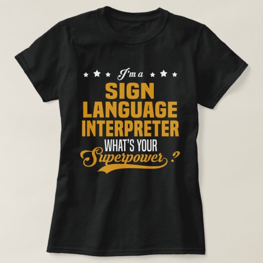 T-shirt Interprète du langage des signes (Design devant)