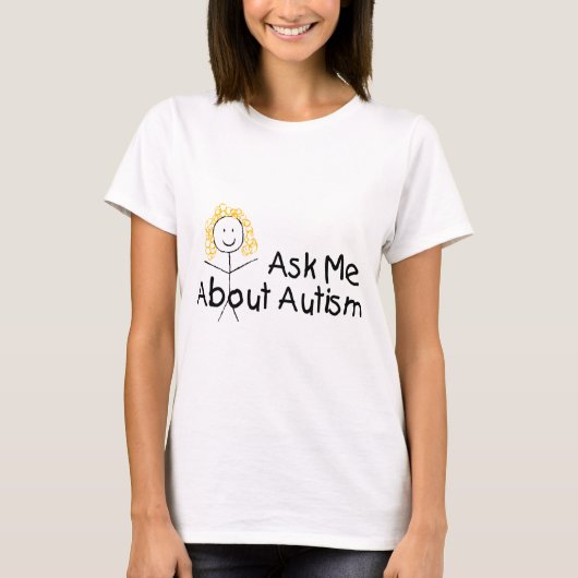 T-shirt Interrogez-moi au sujet de l'autisme (fille 1) (Devant)