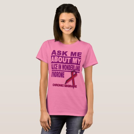 T-shirt Interrogez-moi au sujet de mon Alice dans le (Devant entier)