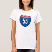 T-shirt Interstate 55 (Devant)