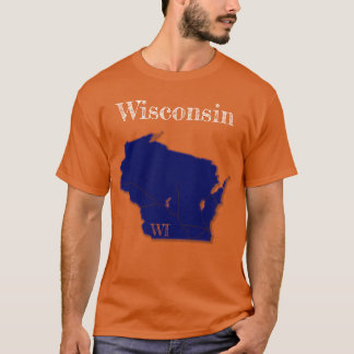 T-shirt Interstate du Wisconsin [Conception bleue de la ma