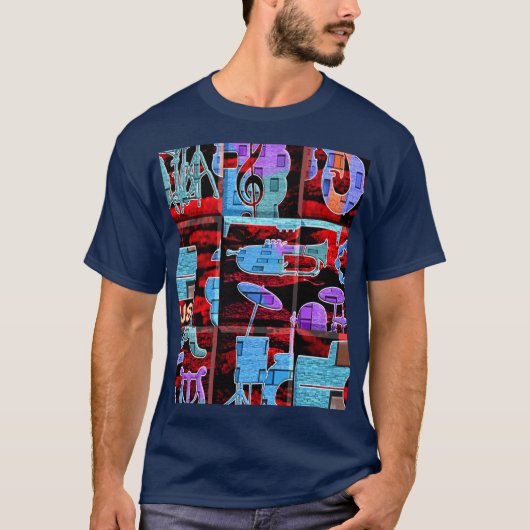 T-shirt Intimate Blue Summer Vibes orchestral music instru (Devant)