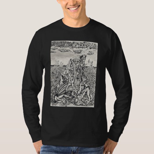 T-shirt Intimidation, dessin à l'encre indienne (Devant)