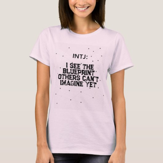 T-shirt INTJ : Je vois l'impression bleue (Devant)