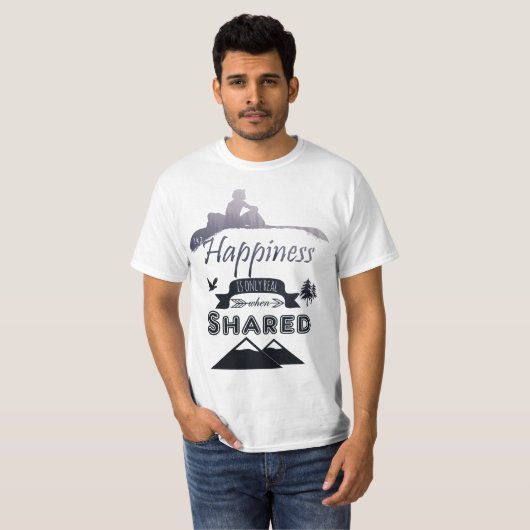 T-shirt INTO THE WILD - Happiness IS only réel when shared (Devant entier)