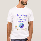 T-shirt Intoxiqué personnalisable de bowling (Devant)