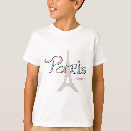 T-shirt Intrigue amoureuse de PARIS avec Tour Eiffel (Devant)