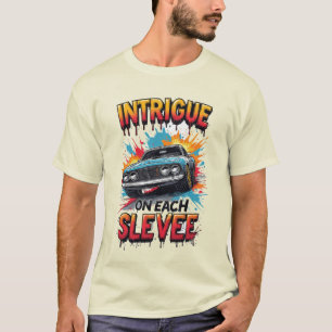 T-shirt Intrigue Chaque Manchon Voiture de Sport Fougueuse