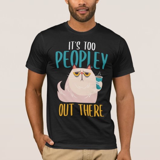 T-shirt Introduction Cat Funny introverti Boisson de café (Devant)
