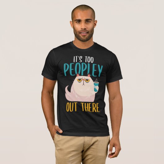 T-shirt Introduction Cat Funny introverti Boisson de café (Devant entier)