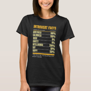 T-shirt Introduction Faits nutritionnels Faits antisociaux