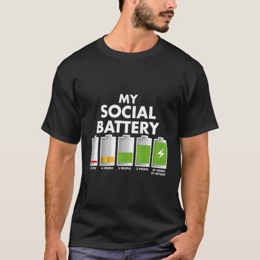 T-shirt Introduire Ma Batterie Sociale Avec Les Gens (Devant)
