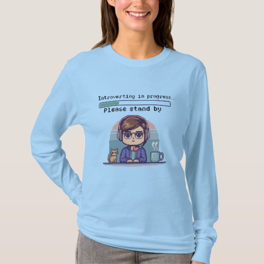 T-shirt Introversion en cours – Drôle de pixel rétro (Devant)