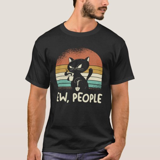 T-shirt Introvert Cat Ew People (Devant)
