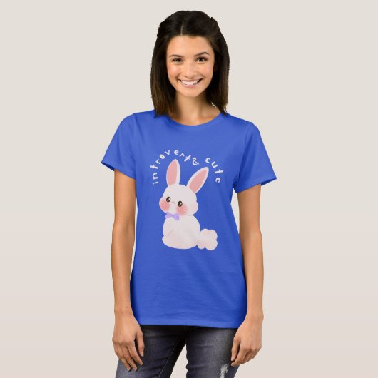 T-shirt Introvert & mignon lapin (Devant entier)