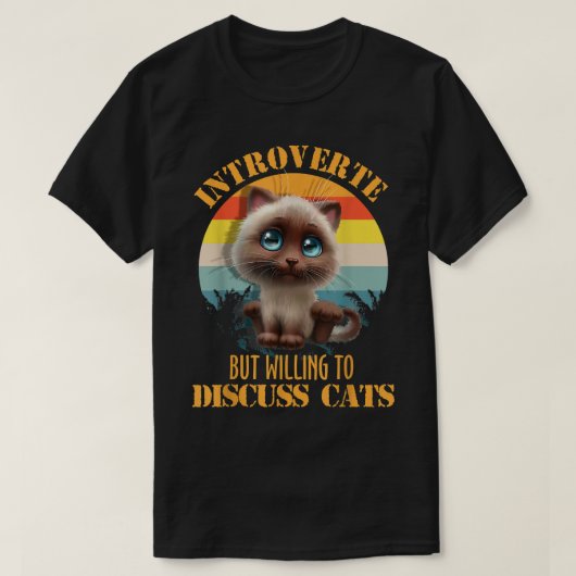 T-shirt Introverted Mais Prêt À Discuter Des Chats Kitten (Design devant)