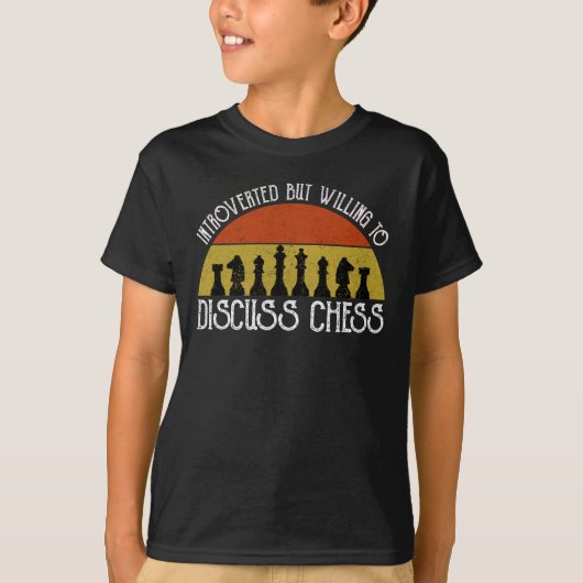 T-shirt Introverted Mais Prêt À Discuter Des Échecs (Devant)