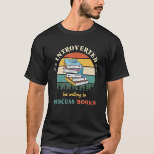 T-shirt Introverted Mais Prêt À Discuter Des Livres