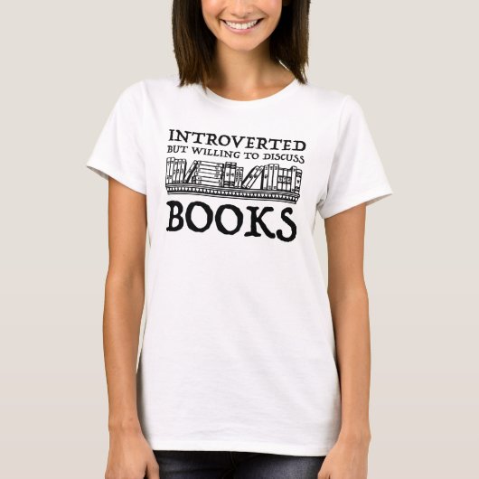 T-shirt Introverted Mais Prêt À Discuter Des Livres (Devant)