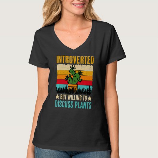 T-shirt Introverted Mais Prêt À Discuter Des Plantes (Devant)