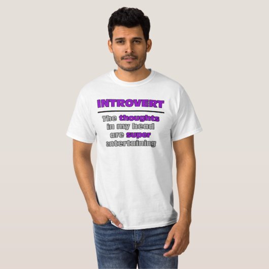 T-shirt introverti amusant superbe (Devant entier)
