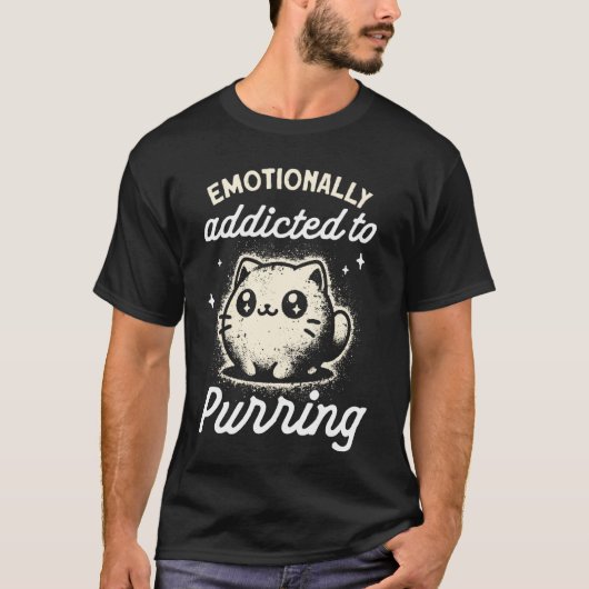 T-shirt Introverti drôle émotionnellement addict au ronron (Devant)