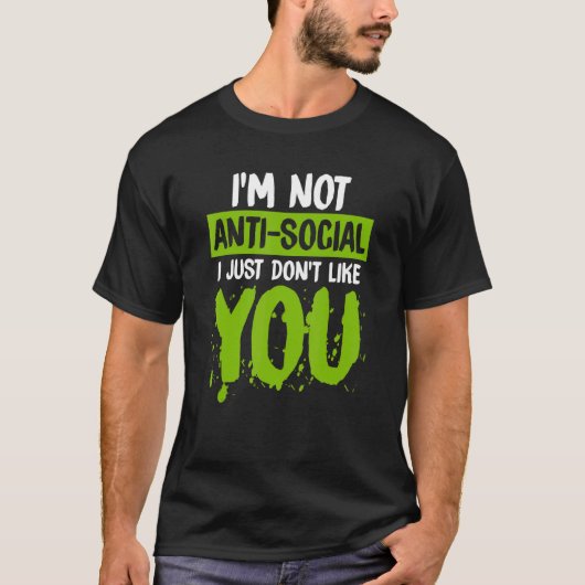 T-shirt Introverti lié à l'introduction inspirée par la so (Devant)