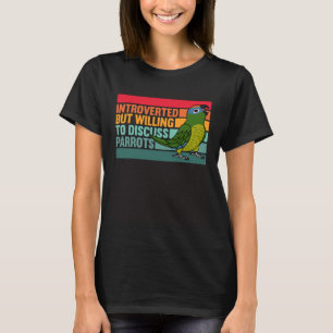 T-shirt Introverti mais perroquets conure à front pêche