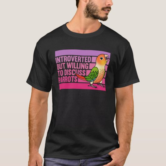 T-shirt Introverti, mais perroquets vert Jouer Aiguille Co (Devant)