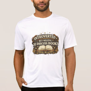 T-shirt Introverti mais Prêt à Discuter de Livres Vintage