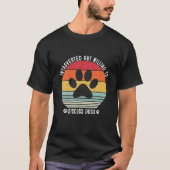 T-shirt Introverti Mais Prêt À Discuter Des Chiens, Retro (Devant)