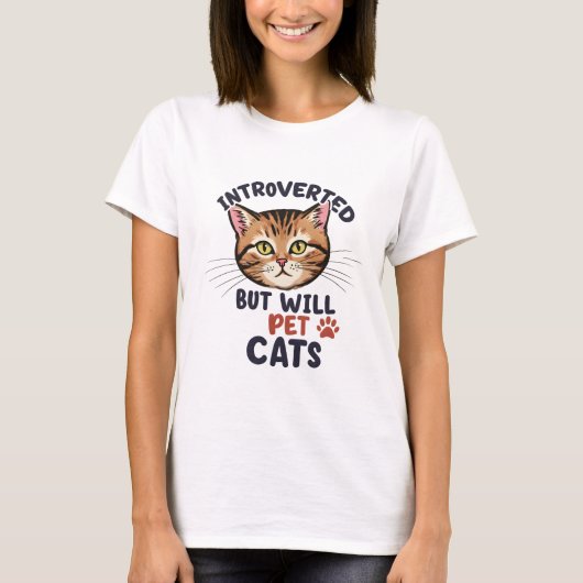 T-Shirt introverti pour les amateurs de chats (Devant)