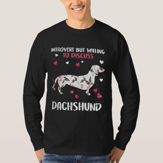 T-shirt Introvertir Mais Discuter Du Costume Dachshund (Devant)