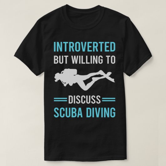 T-shirt Introververted Plongée Plongée Plongée Plongée (Design devant)