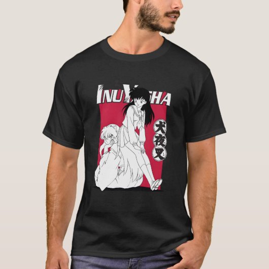 T-shirt Inuyasha Kagome Assis À Inuyasha (Devant)