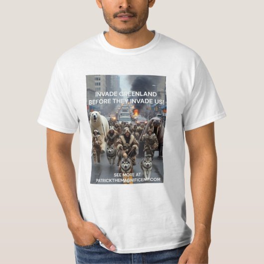 T-shirt 'Invadeer Groenland' (Voorkant)
