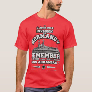 T-SHIRT INVASION DE L'USS NORMANDY ARKANSAS BB33 JOUR