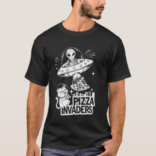 T-shirt Invasion Spatiale des Amateurs de Pizza Chats Alie
