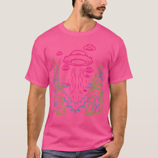 T-shirt Invasion Ufo Art Minimal Drôle Rave Techno Edm Lov