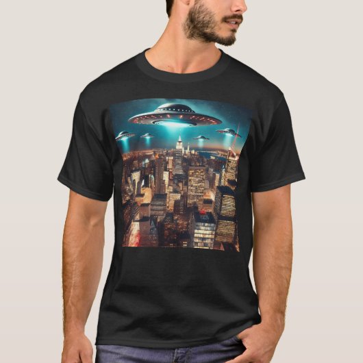 T-shirt Invitation de drones Aliens de New York (Devant)