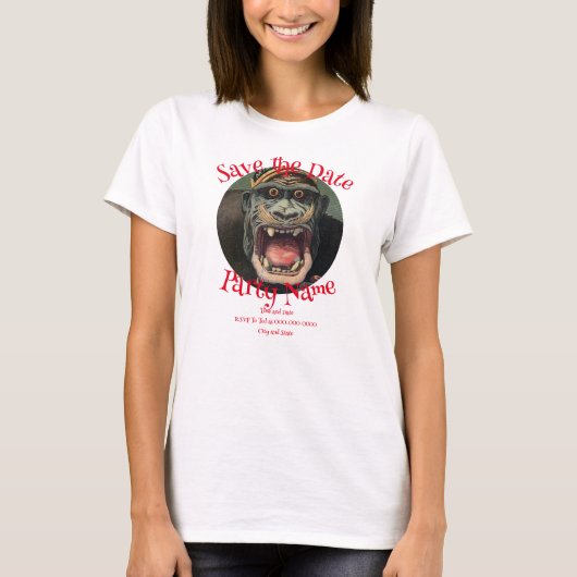 T-shirt Invitation de partie Modifier DM ou Message cette (Devant)
