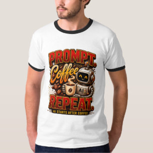 T-shirt Invite Café Répéter .Ai Démarre Après Café Drôle