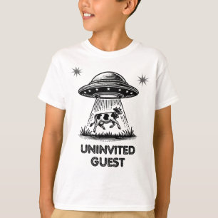 T-shirt Invité Non Invité - Enlèvement de Vache OVNI Vint