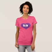 T-shirt Iowa coeur violet - J'aime ia (Devant entier)