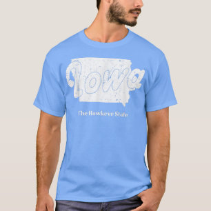 T-shirt Iowa Ia Design Vintage Sports Accueil Plan D'État