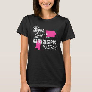T-shirt Iowa Juste une fille de l'Iowa dans le Mississippi