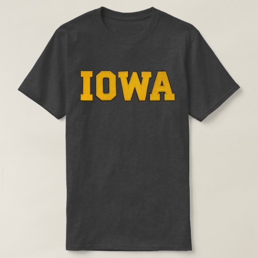 T-shirt Iowa noir et or (Design devant)