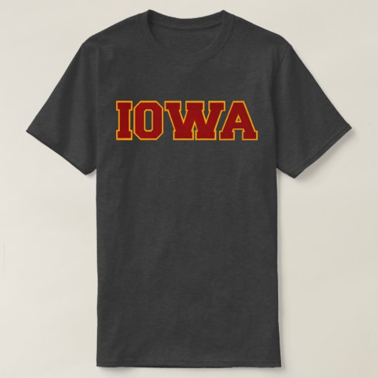 T-shirt Iowa rouge et or (Design devant)